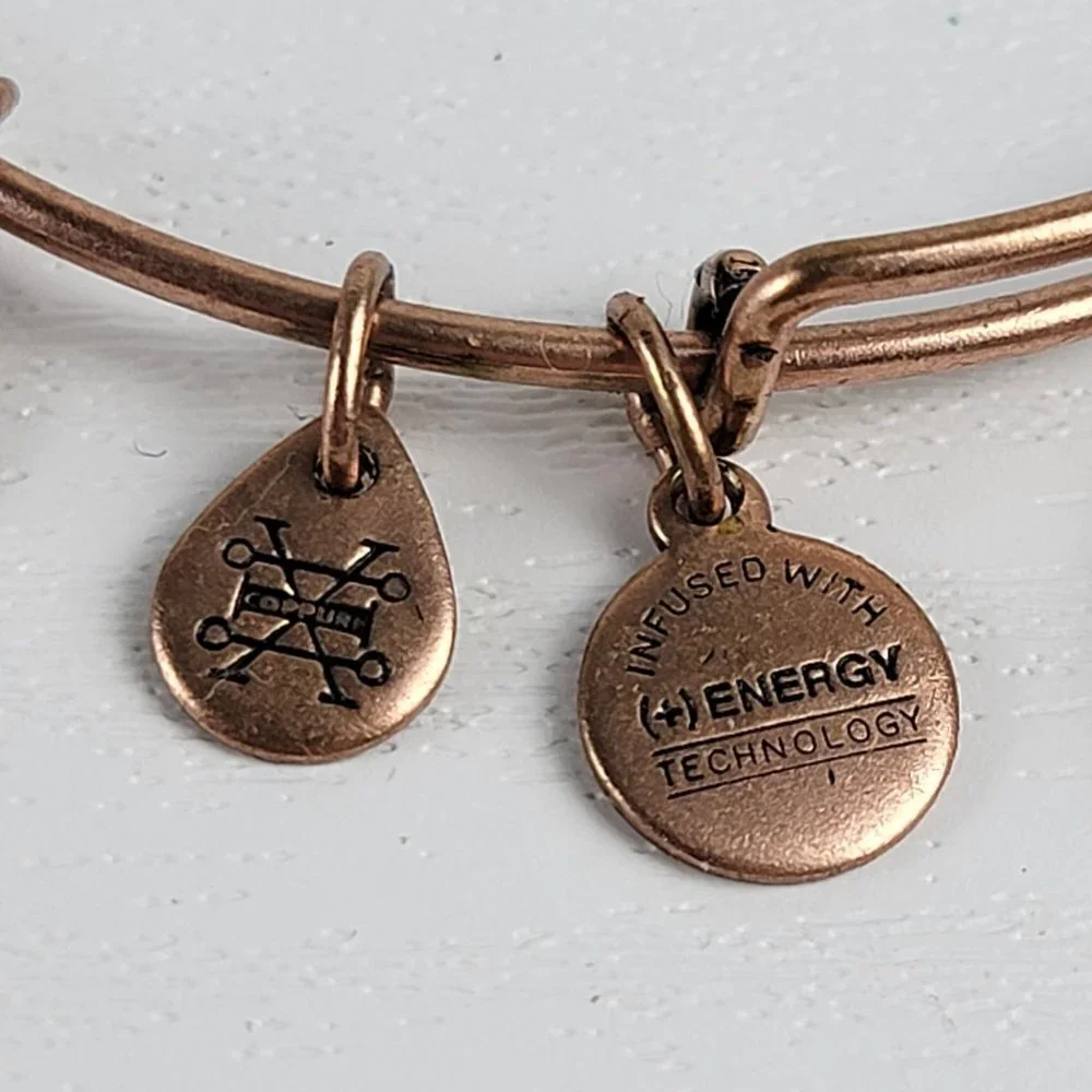 ALEX AND ANI Rose Gold Plated Love Charm Bracelet 7.5